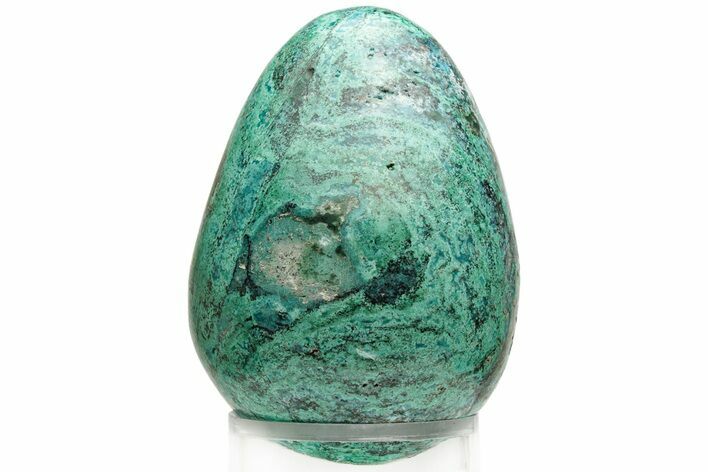 Polished Chrysocolla & Malachite Egg - Peru #217348